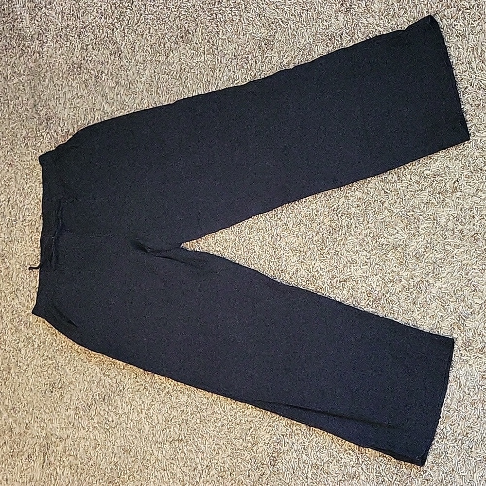 Talbots Easy Drawstring Pant Linen Blend Elastic Pull On Black 10 Costal Resort